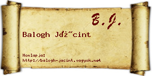 Balogh Jácint névjegykártya